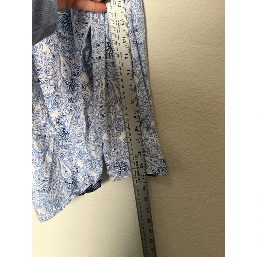 CON.STRUCT Men's XXL Modern Fit Hybrid Blue White Paisley Button Shirt